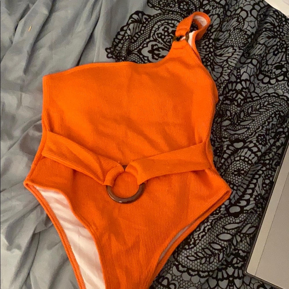 Orange swimsuit never worn or tried on